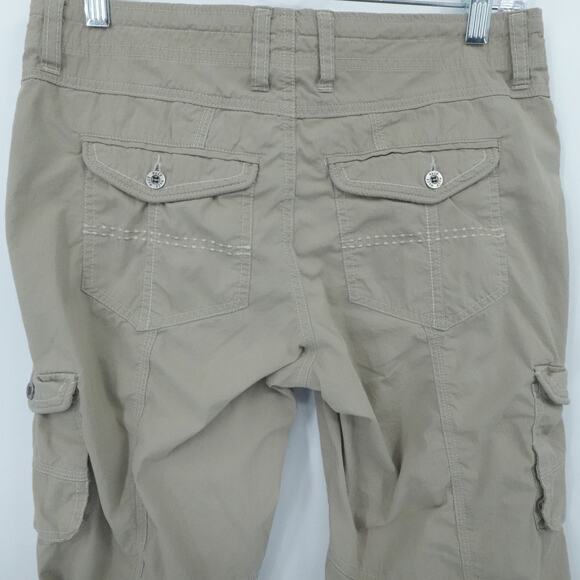 Kuhl Pants Womens 6 Khaki Tan Cargo Capri Outdoor Hiking Utility Roll Leg Pocket - Picture 8 of 16